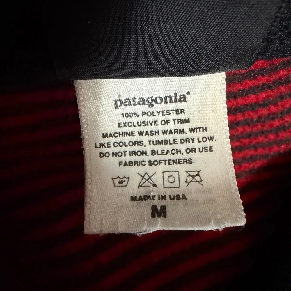 Vintage Patagonia Striped Capilene Midweight Fleece Quarter Zip Top Sz M USA